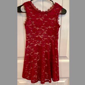 NWT Girls Speechless Soft Lace Dress with Nude Underlay Sz 8 Lace Trim detail